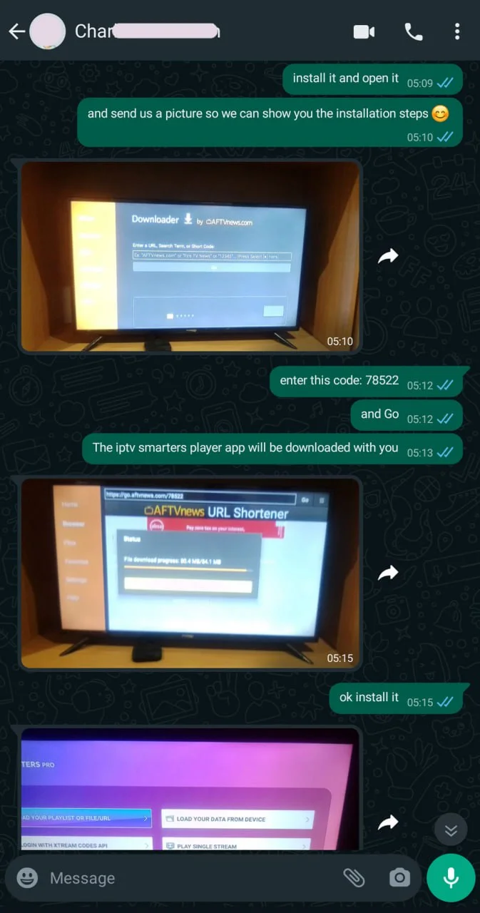 Message from an IPTV Pro customer